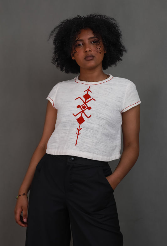 Red Embroidery Design Ethiopian Women’s Habesha top Habesha Libs, Ethiopian dress