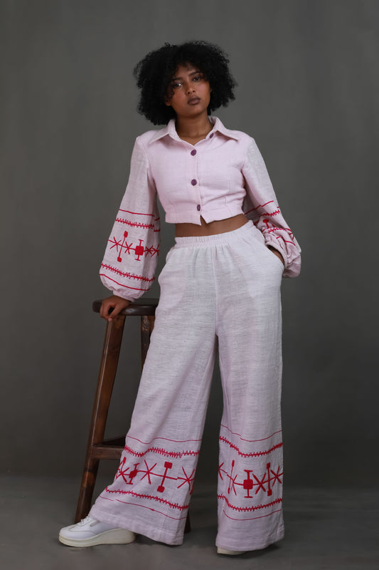 Purple Design pantsuit Habesha Cloth, Habesha Libs