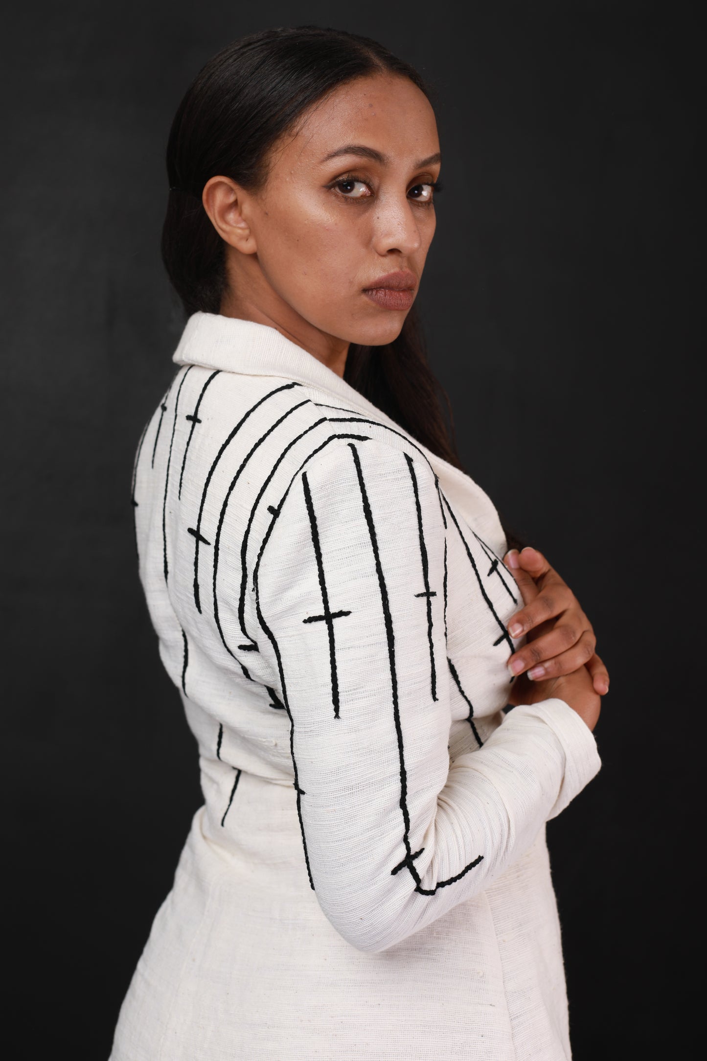 Black embroidery design pantsuit  Ethiopian Cloth , Habesha Libs የሀበሻ ልብስ