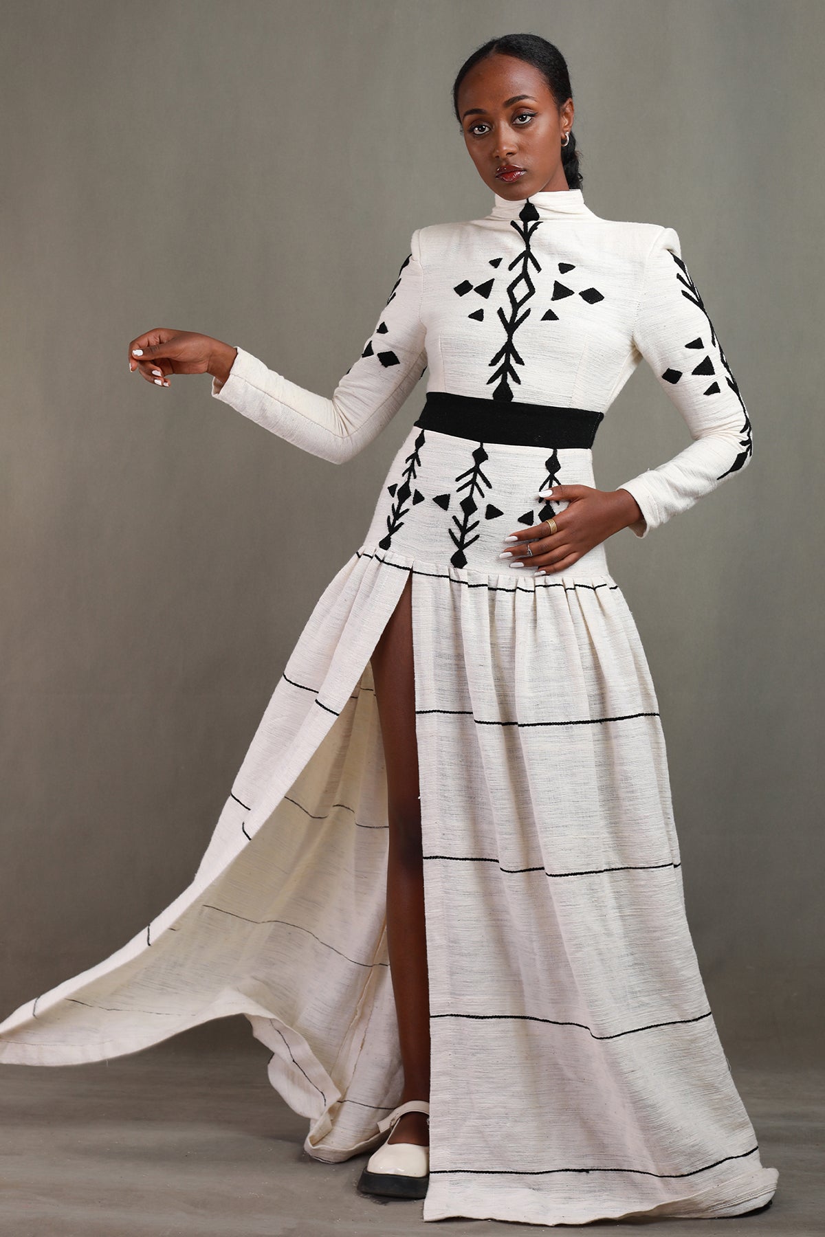 Black Design  Embroidery Handwoven Habesha Dress ,Habesha Kemis