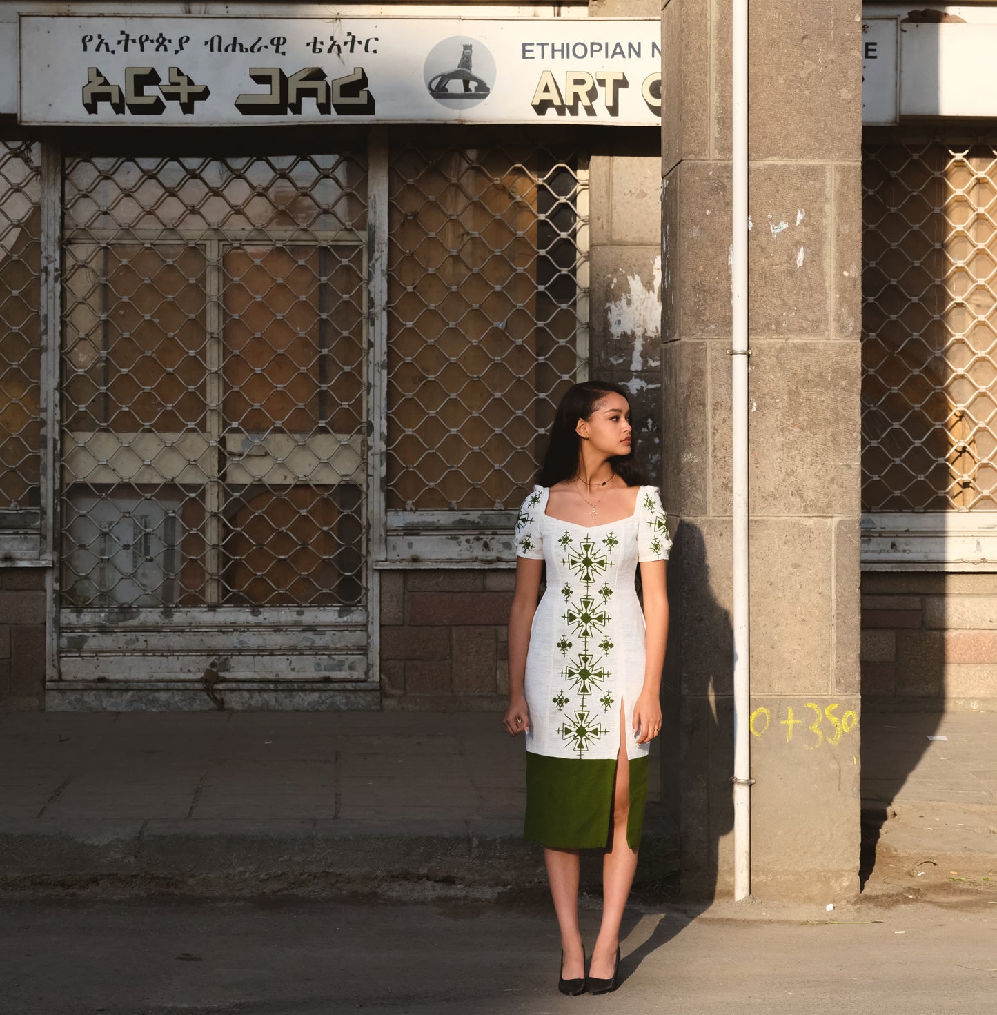 Elegant Green Embroidery Habesha dress Habesha kemis
