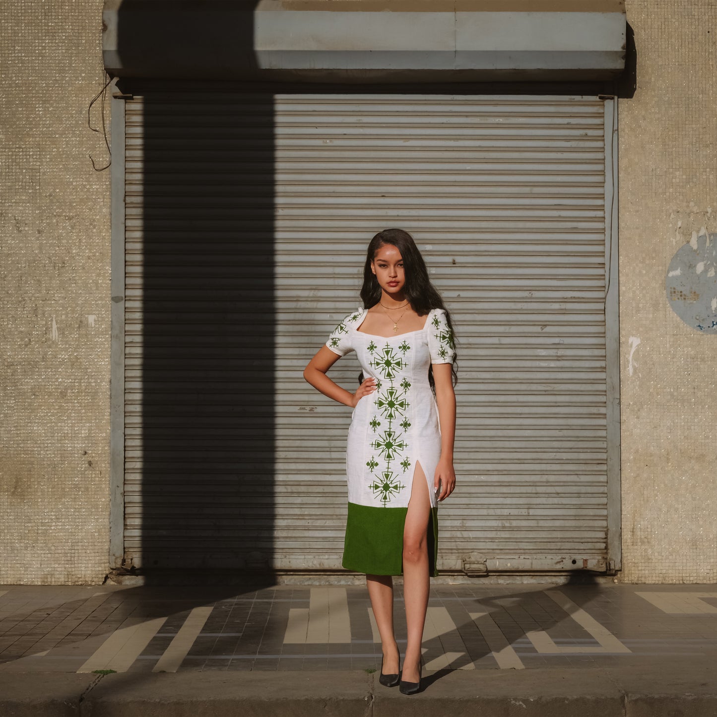 Elegant Green Embroidery Habesha dress Habesha kemis