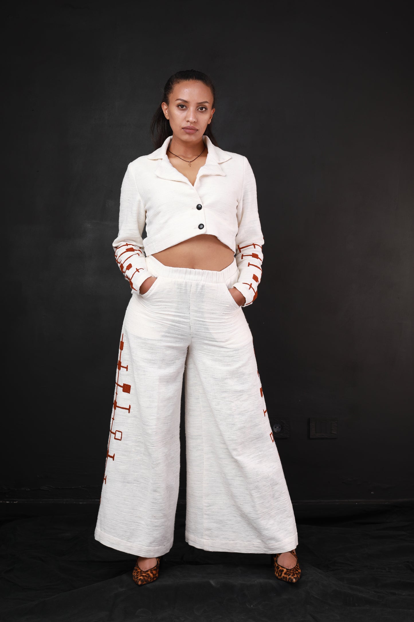 Modern Elegance in Traditional Habesha Dress Crop top Coat with pant