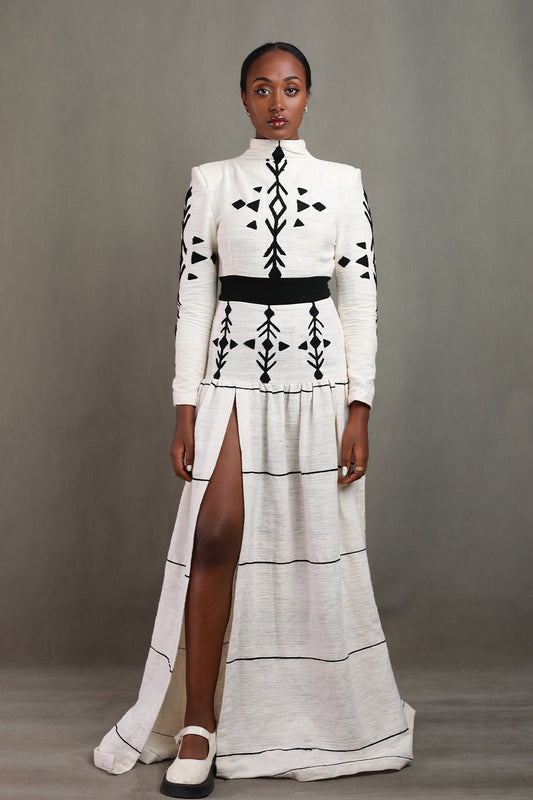 Black Design  Embroidery Handwoven Habesha Dress ,Habesha Kemis
